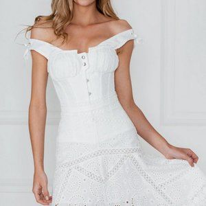 Corset Story White Cotton Embroidered Overbust Corset (8)